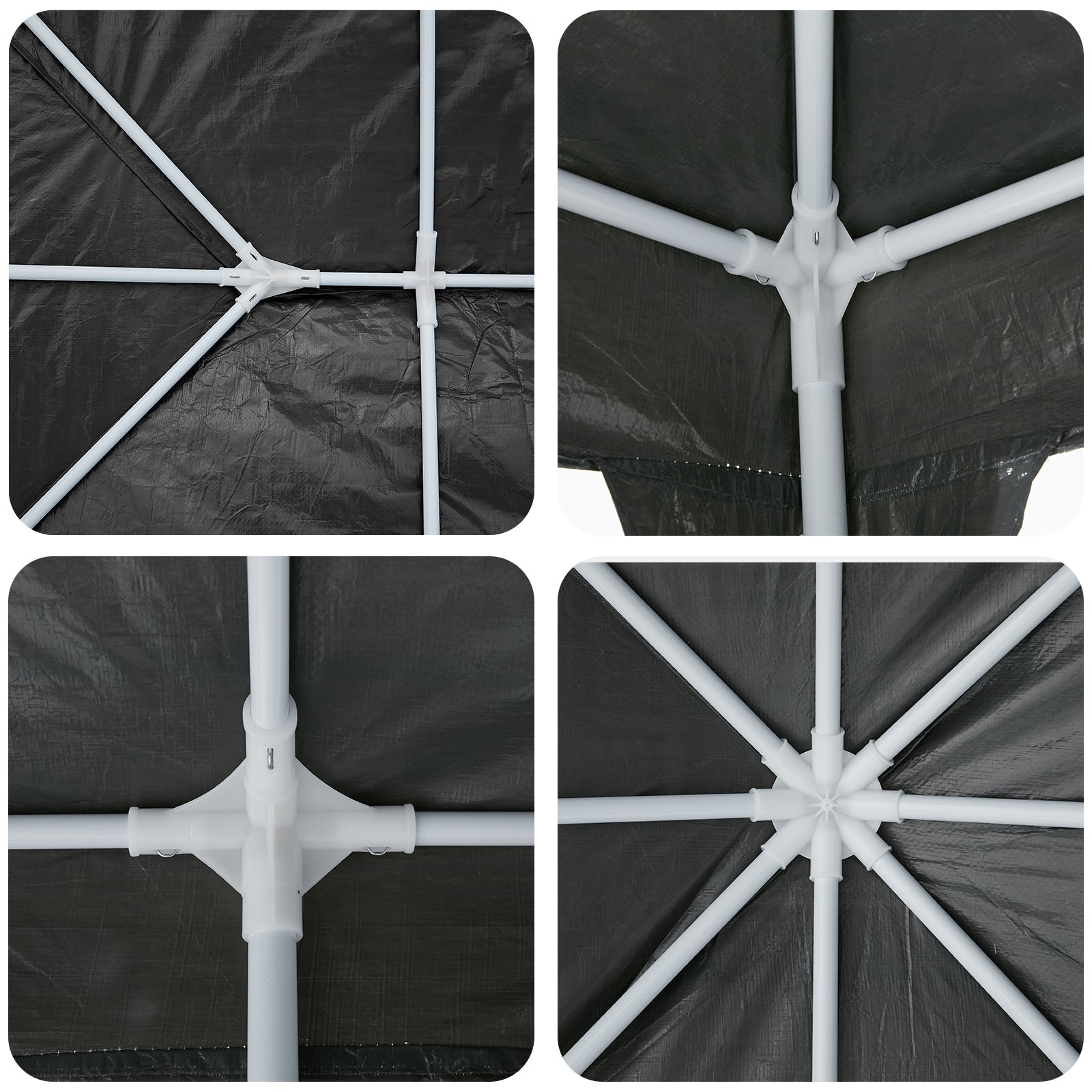 NNEVL Party Tent with 10 Sidewalls Anthracite 6x4 m PE-4