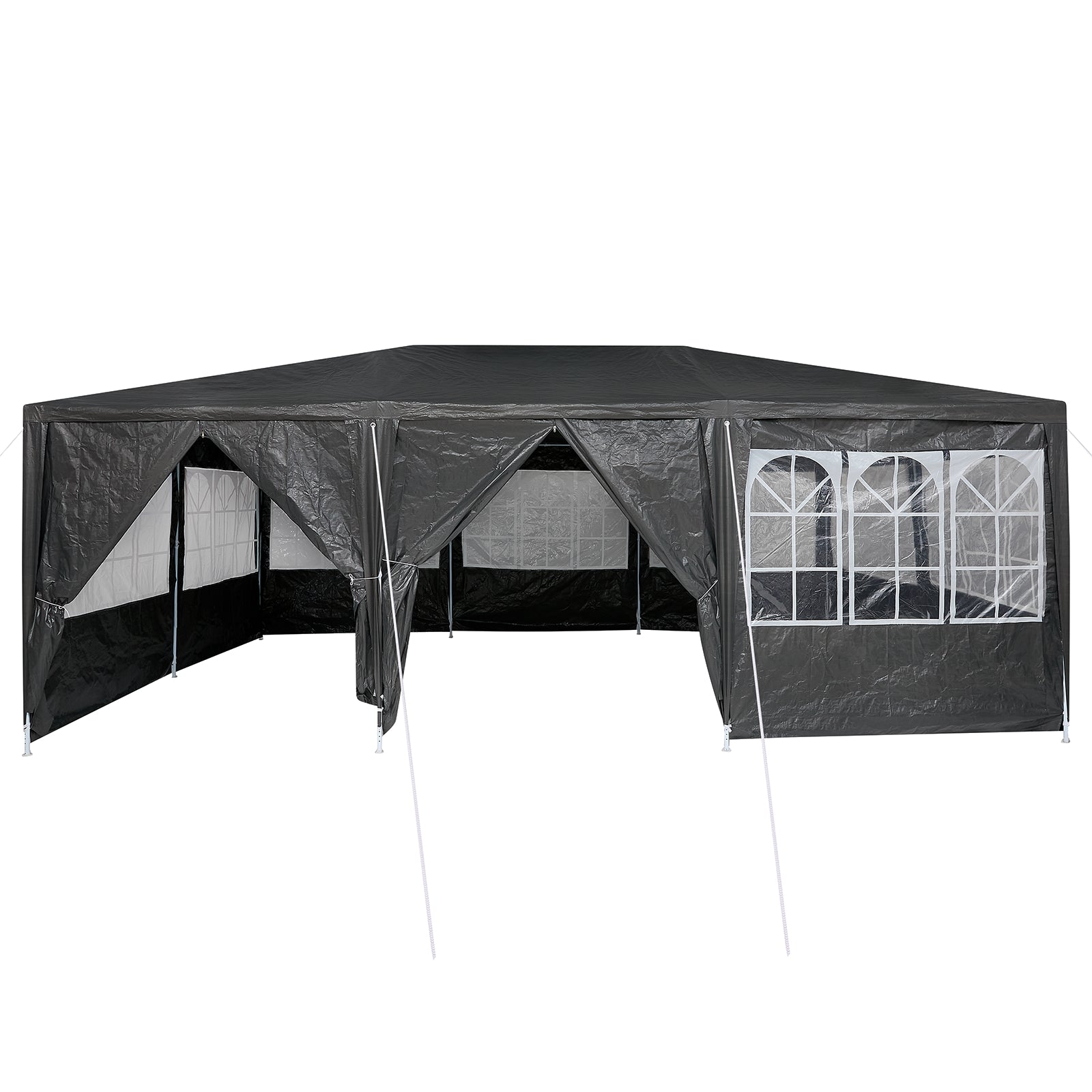 NNEVL Party Tent with 10 Sidewalls Anthracite 6x4 m PE-3