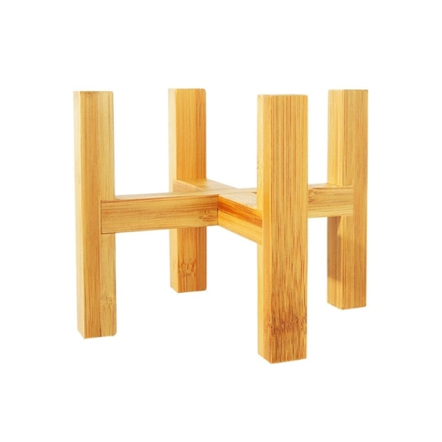 NNEOBA Four-legged Wood Flower Pot Holder Plant and Succulent Flower Pot Base Display Stand Home Garden Patio Decoration Shelf Furnitu
